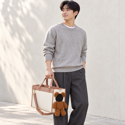 곰 모양 반려동물 이동장 – 강아지·고양이용 휴대용 핸드백/숄더백