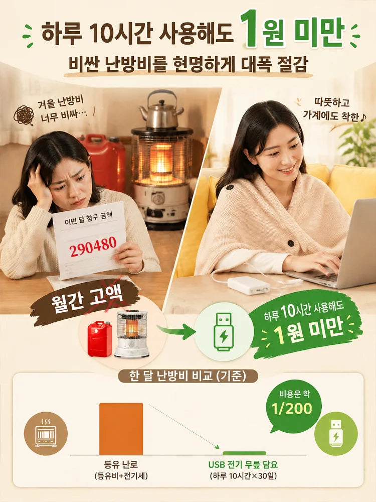 USB 온열 숄 휴대용 담요