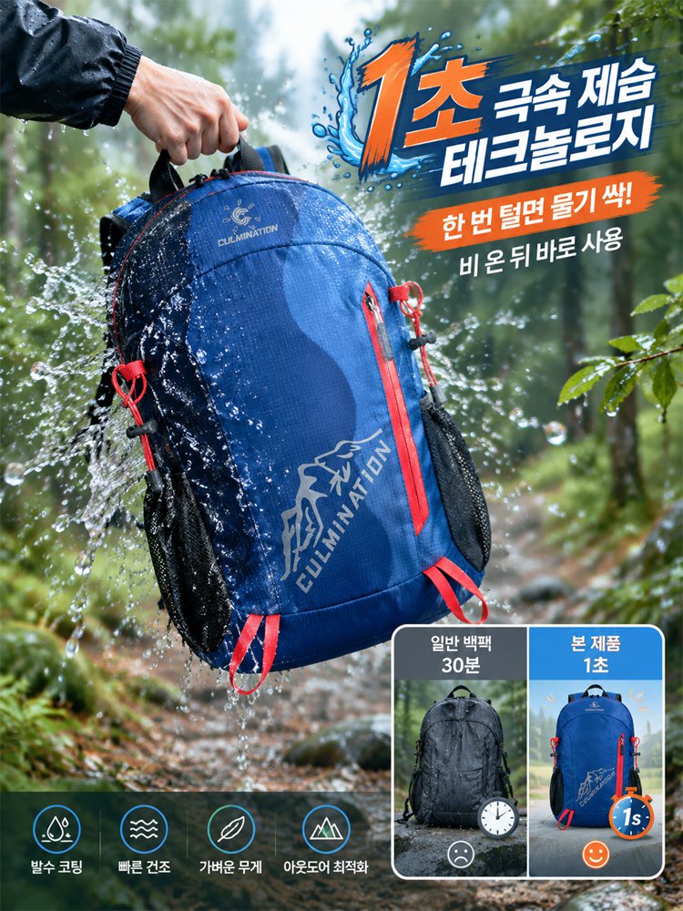 독일산 접이식 휴대용 방수 아웃도어 여행·등산 배낭